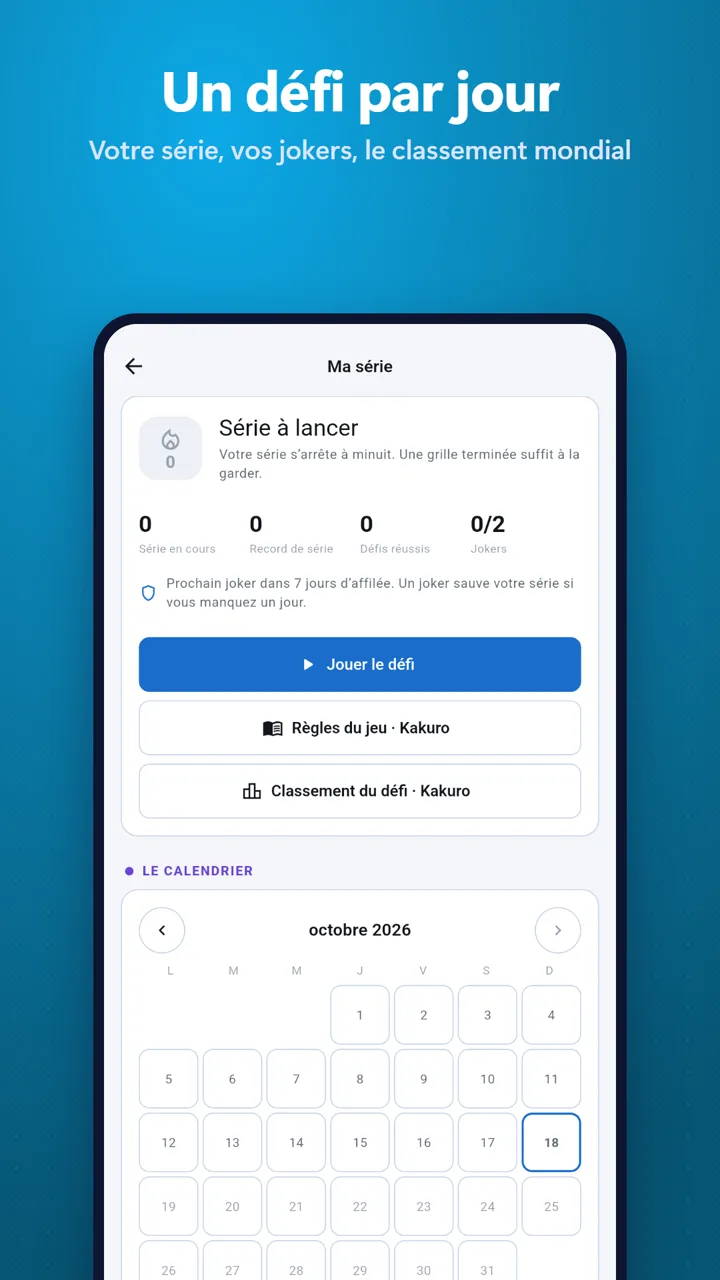 LOGIQA : la série de jours et le calendrier du défi du jour